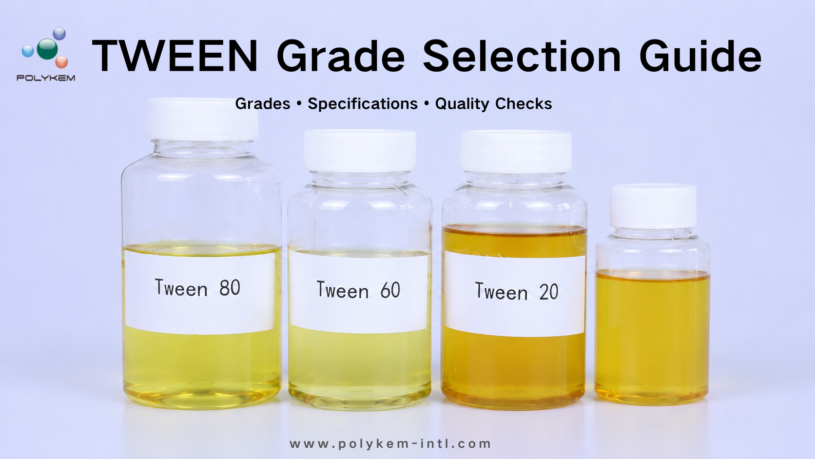 Polyoxyethylene Sorbitan Fatty Acidum Ester (TWEEN) Sourcing Guide: Gradus, Specificationes et Quality SCUTULATUM